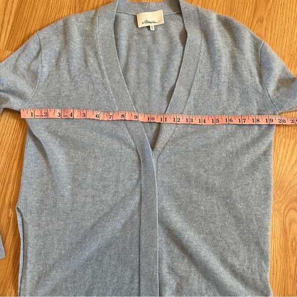 3.1 phillip lim XS sky blue cashmere cardigan with hidden buttons side slit - Picture 6 of 11
